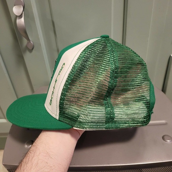 VTG 70s 80s Boston Celtics NBA AJD Lucky Stripes USA Made Snapback Mesh Hat Cap - Picture 4 of 10